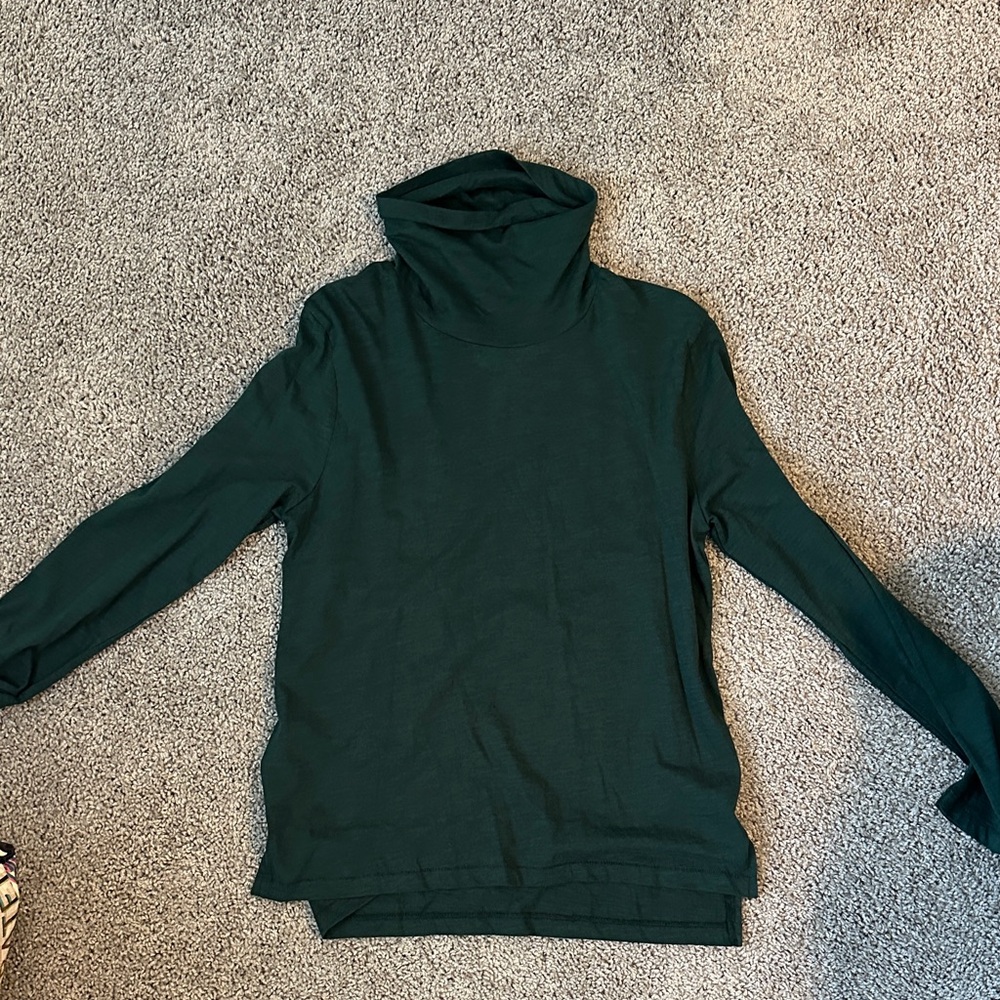 Madewell Dark Green Turtlenec/Mockneck Tee